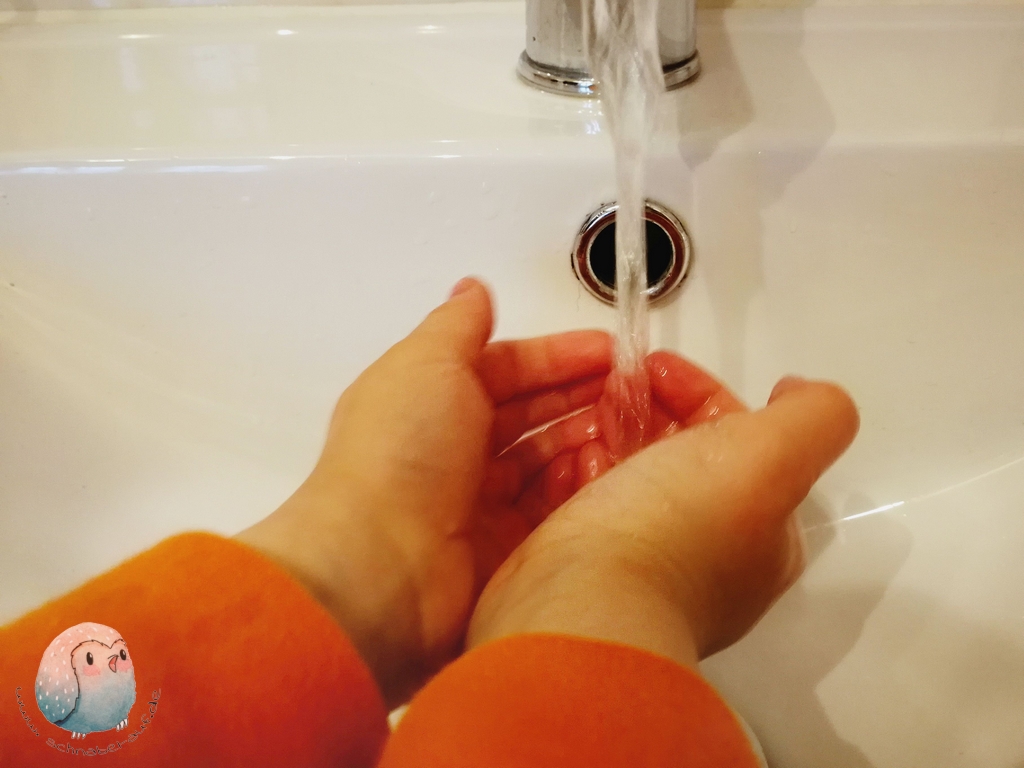 Händewaschen schnabel-auf