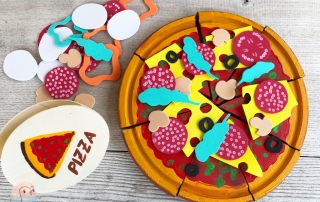 Vorwerk Twercs DIY Pizza Spielpizza basteln Holzspielzeug