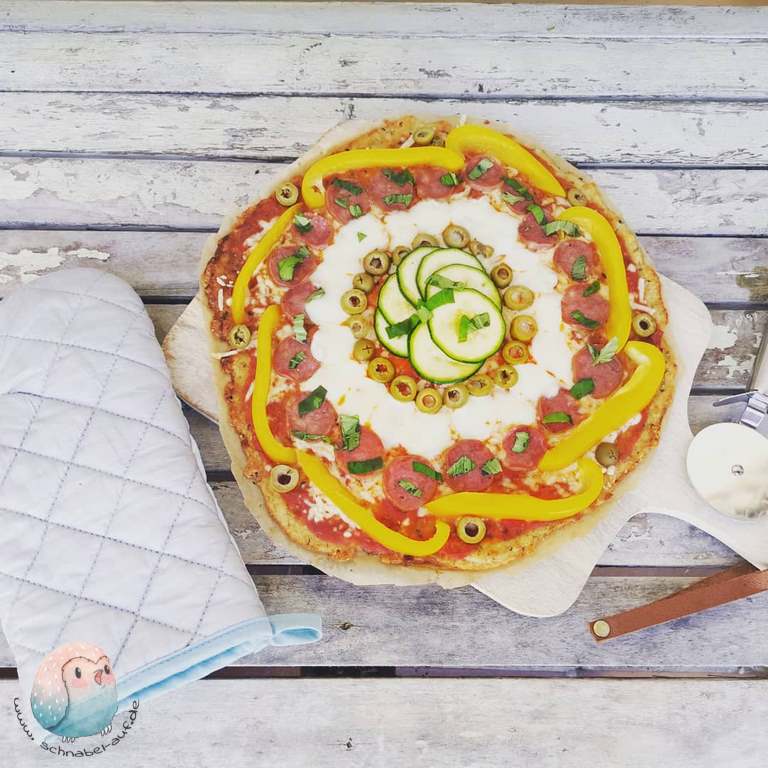 Pizza mit Quarkboden schnabel-auf.de