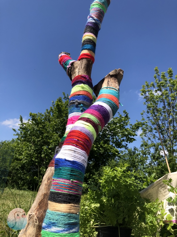DIY bunte Äste Dekoration, Basteln mit Kindern